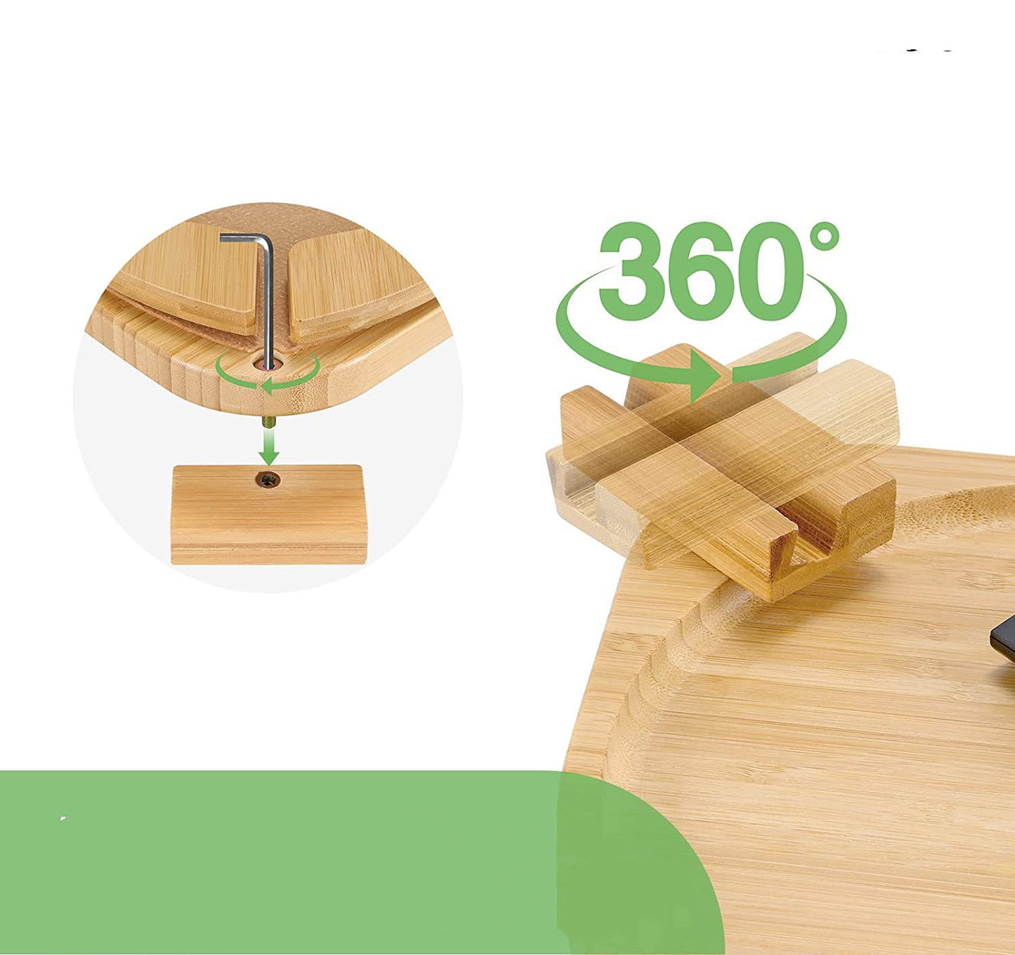 Bamboo Sofa Tray Portable Folding